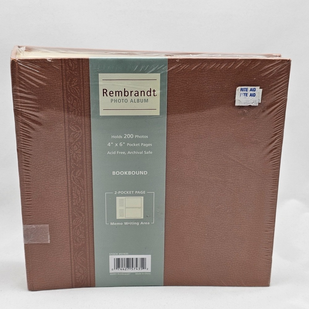 VTG Rembrandt Bookbound Photo Album Up To 200 4x6" Pictures Memo Area Acid Free